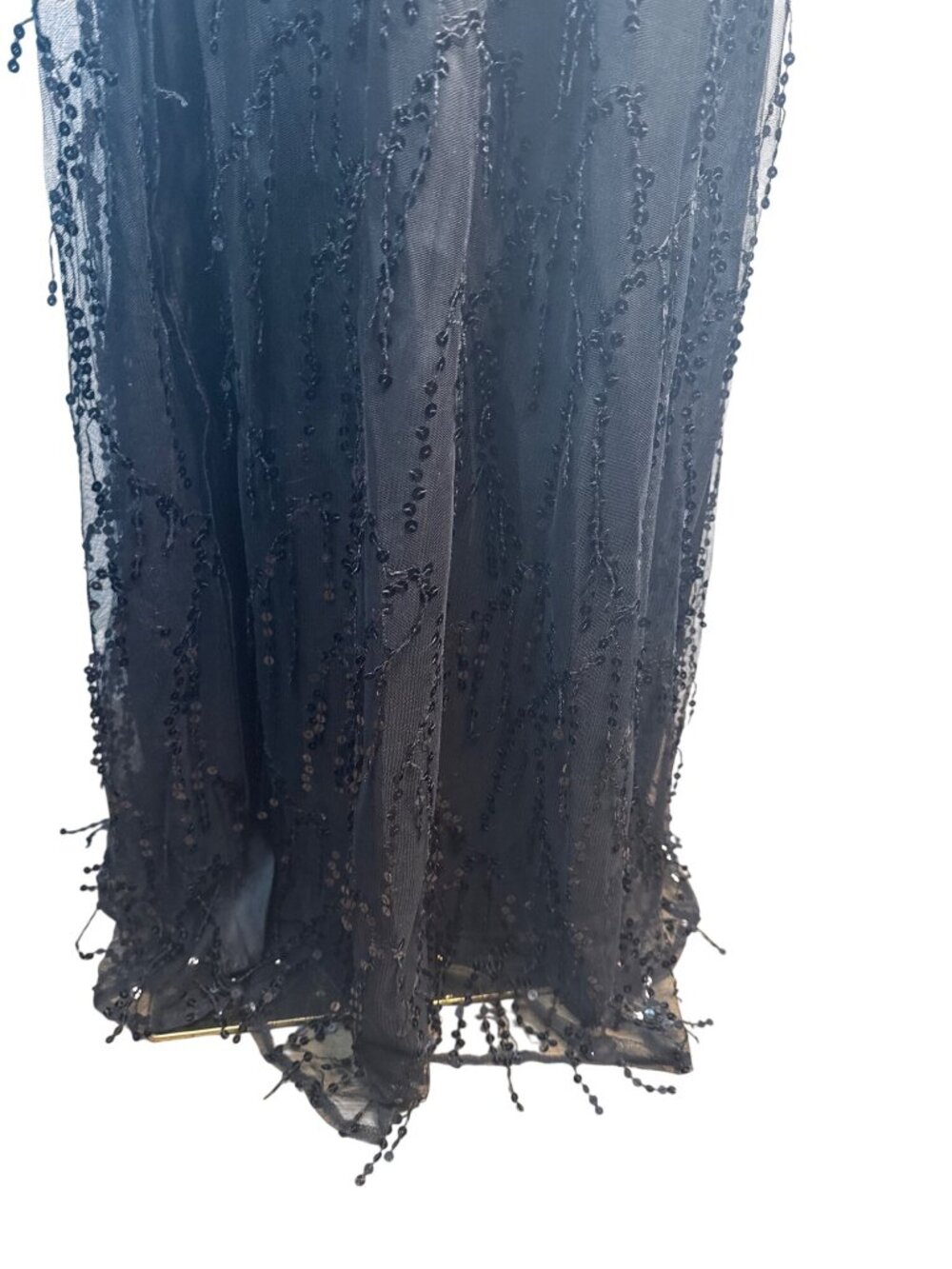 New MISS ORD Deep V Chiffon Medium Sequin Maxi Prom Gown - Picture 7 of 16
